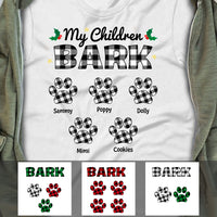 Personalized Dog Mom My Children Bark Buffalo Plaid T Shirt OB142 30O47 thumb 1