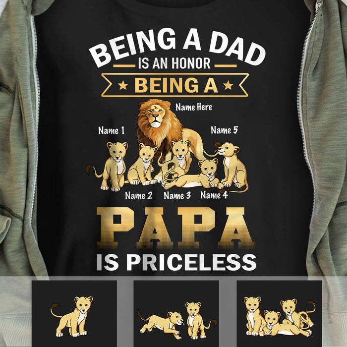 Personalized Dad Grandpa Lion T Shirt MY201 30O34 1