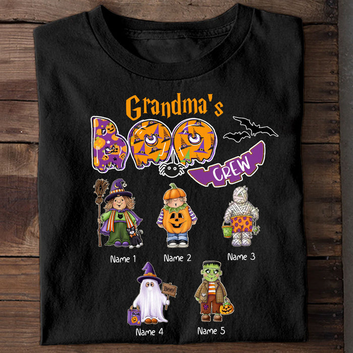 Personalized Fall Halloween Grandma Of Boo Crew T Shirt JL305 24O58 1