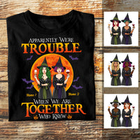 Personalized Halloween Friends Sisters Trouble T Shirt JL302 24O53 thumb 1