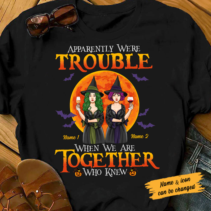 Personalized Halloween Friends Sisters Trouble T Shirt JL302 24O53 1