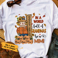 Personalized Grandma Fall Scarecrow T Shirt JL292 30O36 thumb 1