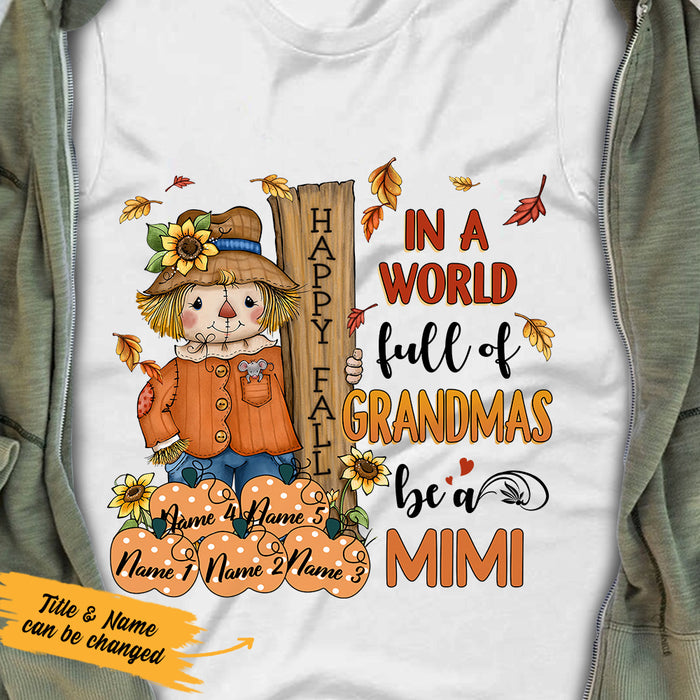Personalized Grandma Fall Scarecrow T Shirt JL292 30O36 1