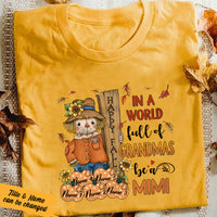 Personalized Grandma Fall Scarecrow T Shirt JL292 30O36 thumb 1