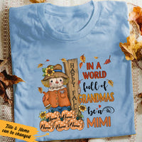 Personalized Grandma Fall Scarecrow T Shirt JL292 30O36 thumb 1