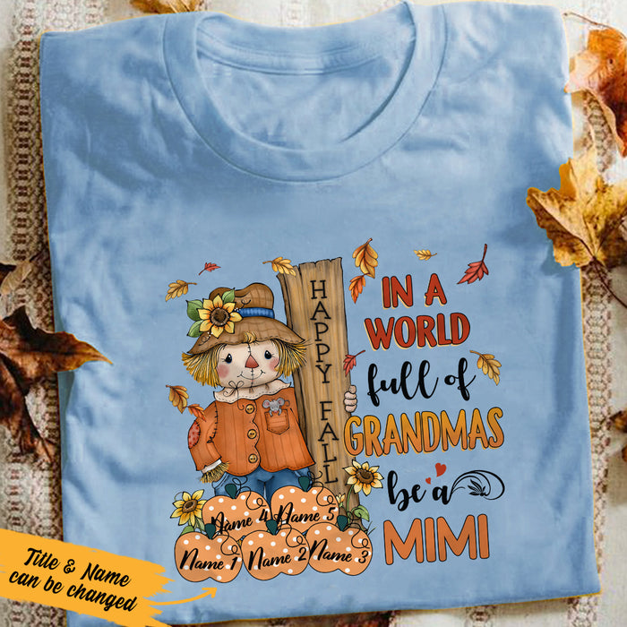 Personalized Grandma Fall Scarecrow T Shirt JL292 30O36 1