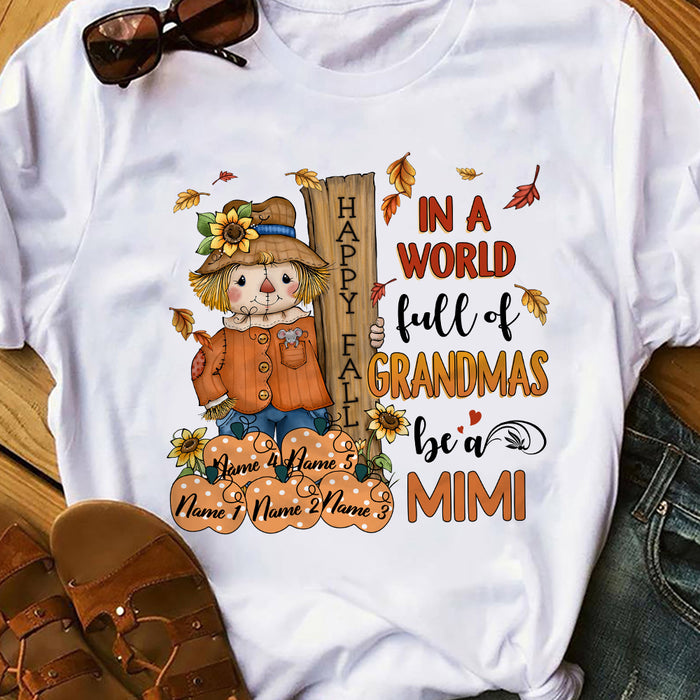 Personalized Grandma Fall Scarecrow T Shirt JL292 30O36 1