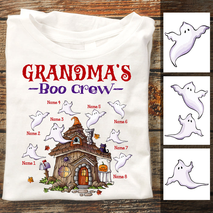 Personalized Fall Halloween Grandma Boo Crew T Shirt JL292 24O47 1