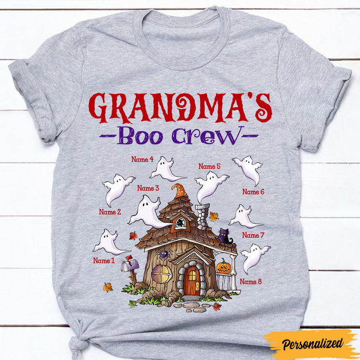 Personalized Fall Halloween Grandma Boo Crew T Shirt JL292 24O47 1