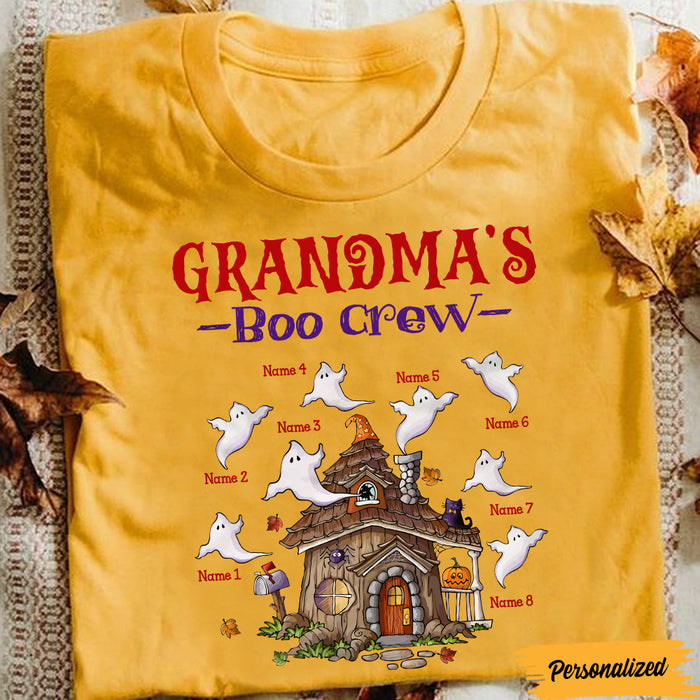 Personalized Fall Halloween Grandma Boo Crew T Shirt JL292 24O47 1