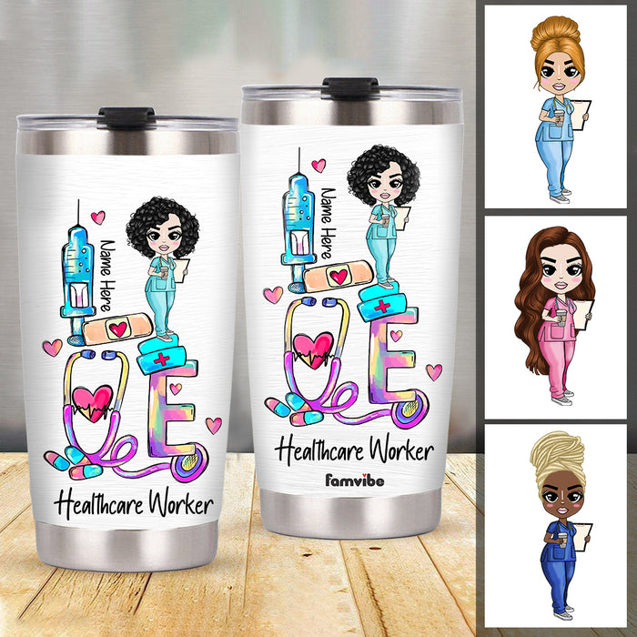 Personalized Love Nurse Life Steel Tumbler JN244 30O47 1