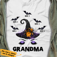 Personalized Grandma Halloween Witch Face T Shirt JL301 24O36 thumb 1
