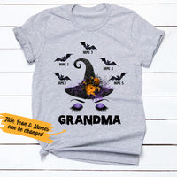 Personalized Grandma Halloween Witch Face T Shirt JL301 24O36 thumb 1