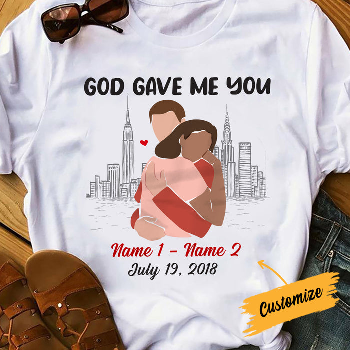 Personalized Couple God Gave Me You T Shirt AG25 24O34 1