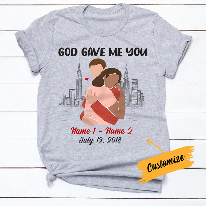 Personalized Couple God Gave Me You T Shirt AG25 24O34 1