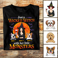 Personalized Halloween Witch Dog Mom T Shirt AG22 26O53 thumb 1