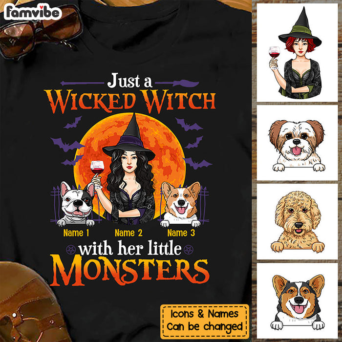 Personalized Halloween Witch Dog Mom T Shirt AG22 26O53 1
