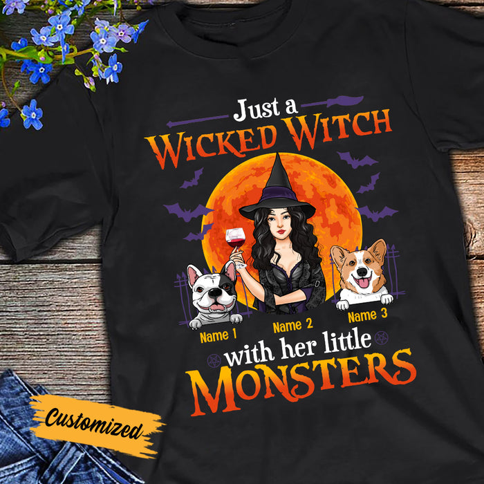Personalized Halloween Witch Dog Mom T Shirt AG22 26O53 1