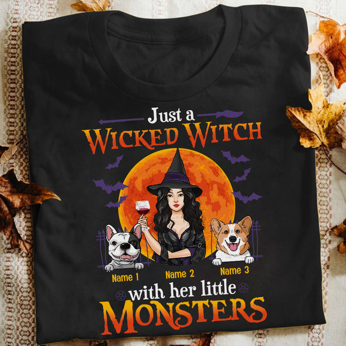 Personalized Halloween Witch Dog Mom T Shirt AG22 26O53 1