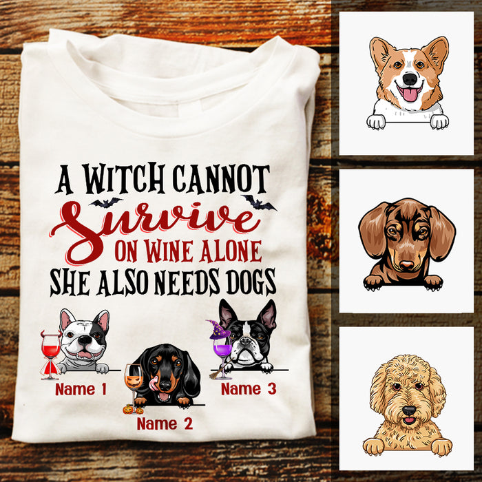 Personalized Witch Dog Fall Halloween T Shirt AG21 95O36 1