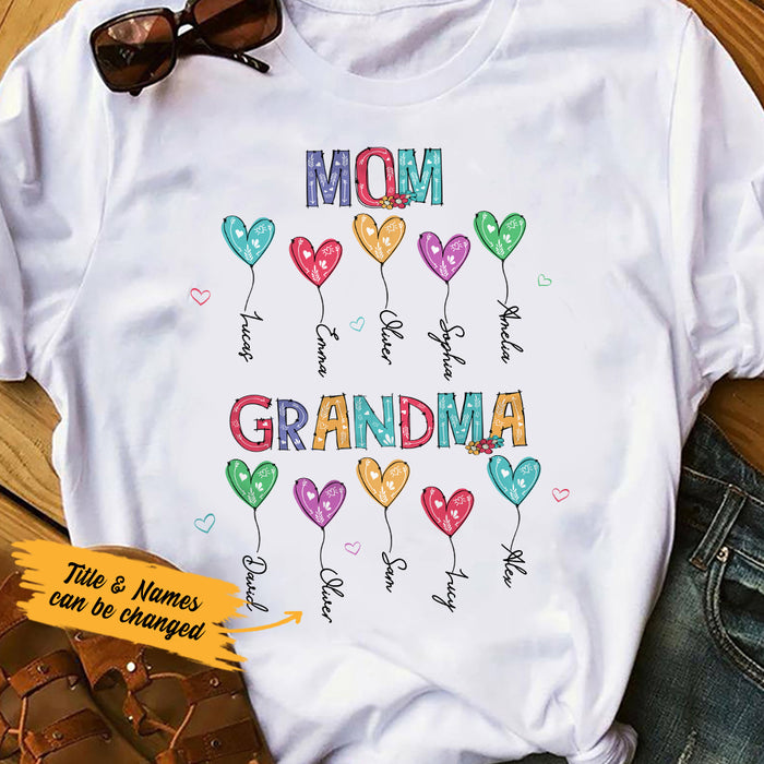 Personalized Mom Grandma Heart T Shirt AG21 30O36 1