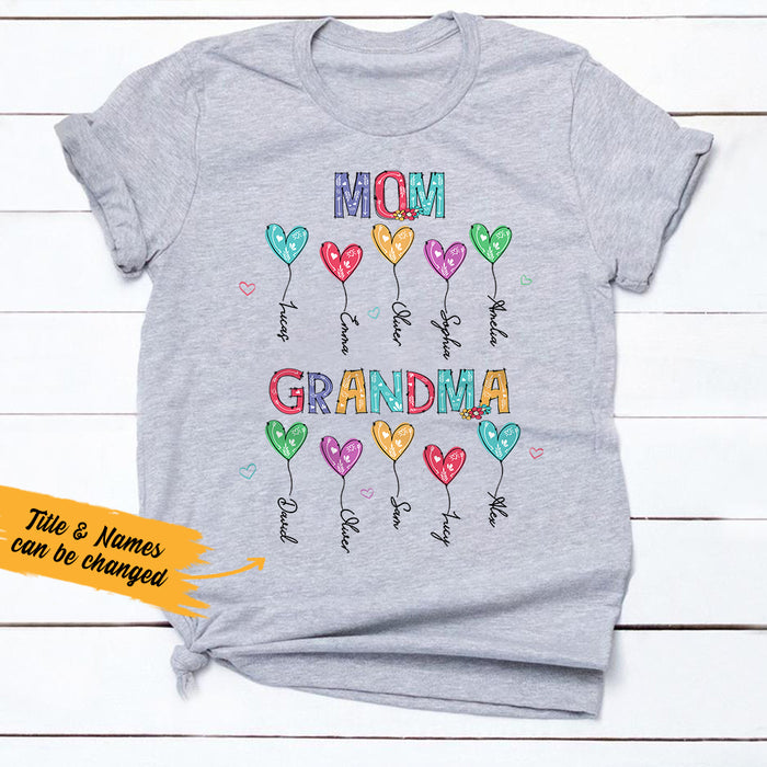 Personalized Mom Grandma Heart T Shirt AG21 30O36 1