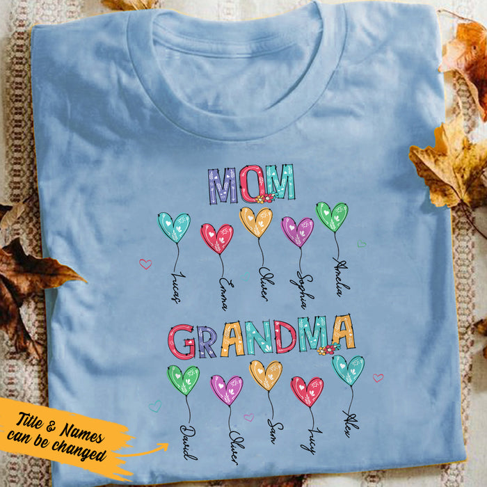 Personalized Mom Grandma Heart T Shirt AG21 30O36 1