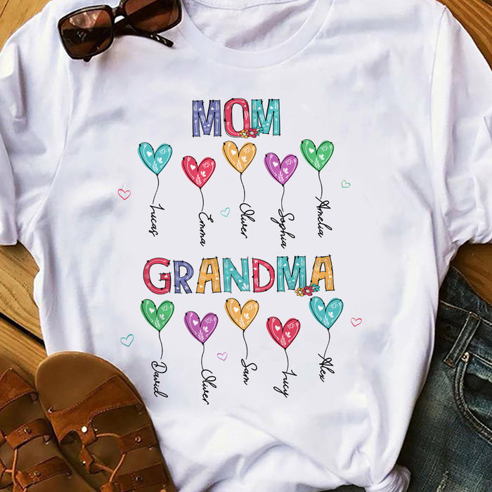 Personalized Mom Grandma Heart T Shirt AG21 30O36 1