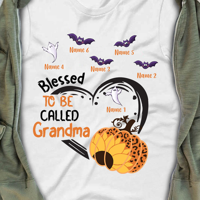 Personalized Fall Halloween Grandma T Shirt AG25 26O34 1
