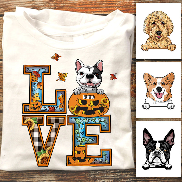 Personalized Dog Love Fall Halloween T Shirt AG34 95O58 1