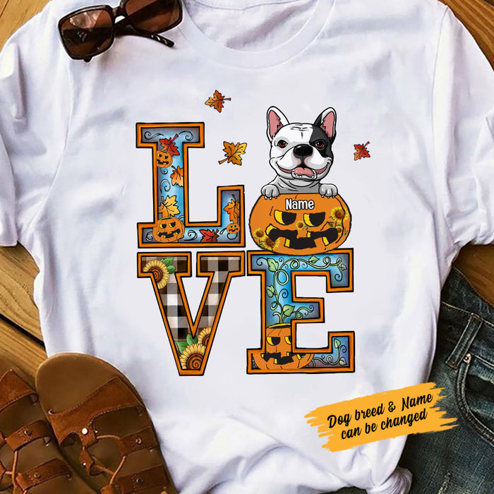 Personalized Dog Love Fall Halloween T Shirt AG34 95O58 1
