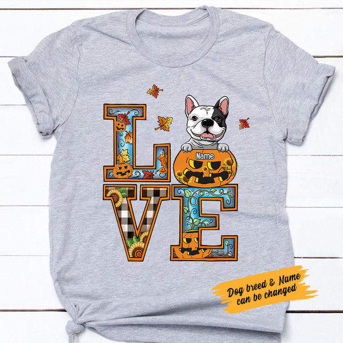 Personalized Dog Love Fall Halloween T Shirt AG34 95O58 1