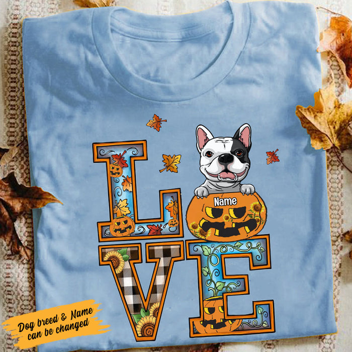 Personalized Dog Love Fall Halloween T Shirt AG34 95O58 1