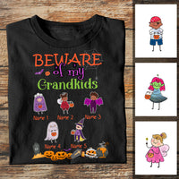 Personalized Grandkids Grandma Fall Halloween T Shirt AG33 95O34 thumb 1