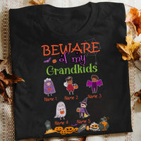Personalized Grandkids Grandma Fall Halloween T Shirt AG33 95O34 thumb 1