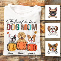 Personalized Fall Dog Mom T Shirt AG42 26O53 thumb 1