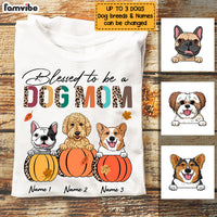 Personalized Fall Dog Mom T Shirt AG42 26O53 thumb 1