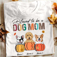 Personalized Fall Dog Mom T Shirt AG42 26O53 thumb 1