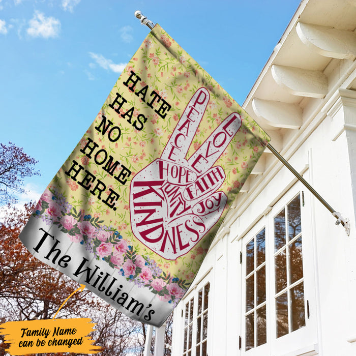 Personalized Hippie Hate Has No Home Here  Flag JL72 65O36 1