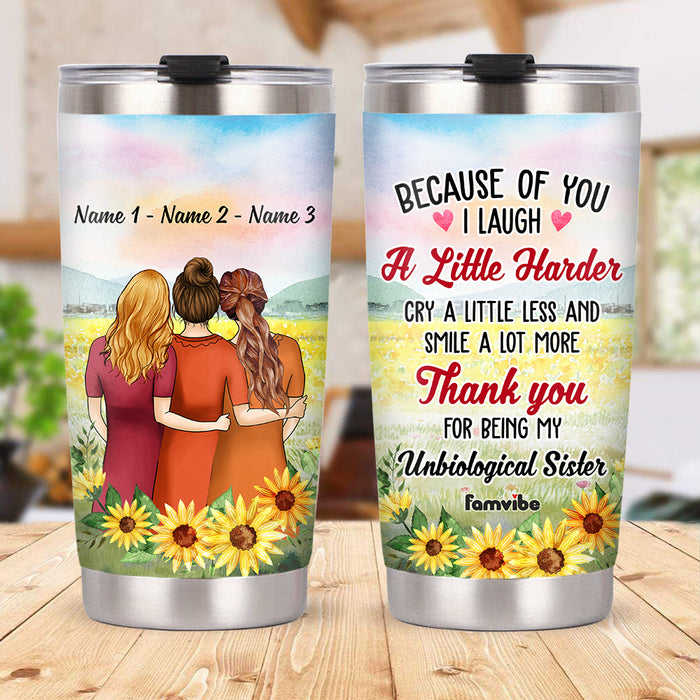 Personalized Friends Unbiological Sister Steel Tumbler AG45 30O47 1