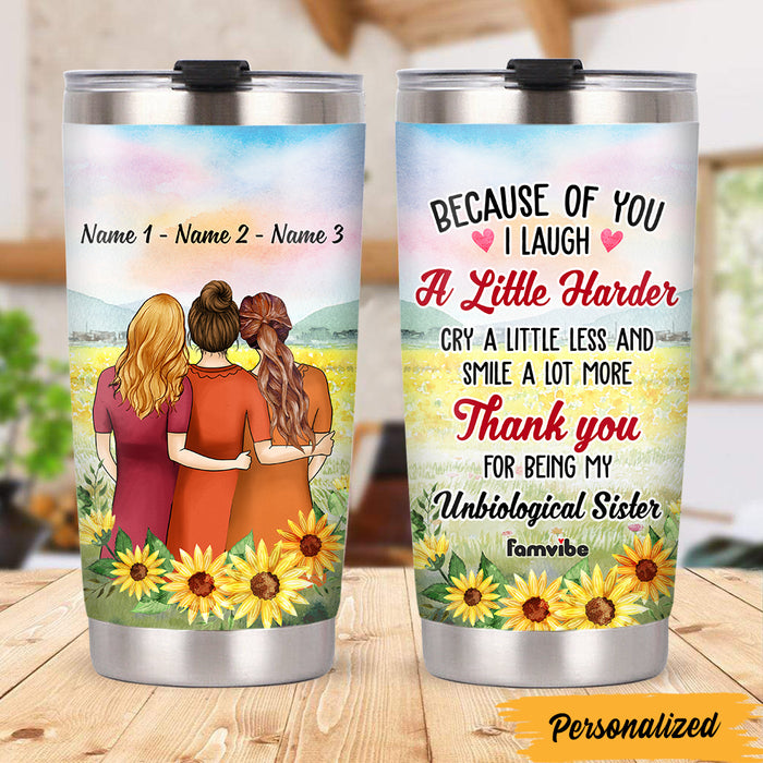 Personalized Friends Unbiological Sister Steel Tumbler AG45 30O47 1