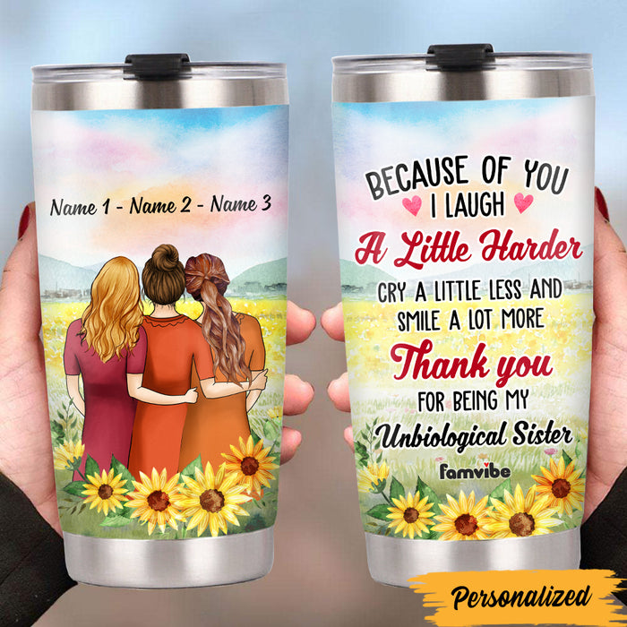 Personalized Friends Unbiological Sister Steel Tumbler AG45 30O47 1