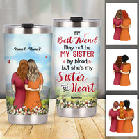 Personalized Friends Sisters By Heart Steel Tumbler AG410 24O57 thumb 1