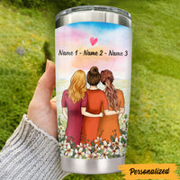 Personalized Friends Sisters By Heart Steel Tumbler AG49 24O47 thumb 1