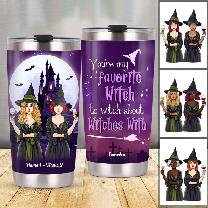 Personalized Halloween Witch Sisters Steel Tumbler AG45 26O58 1