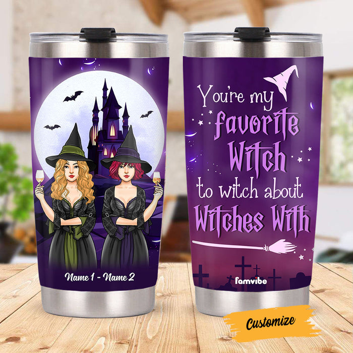 Personalized Halloween Witch Sisters Steel Tumbler AG45 26O58 1