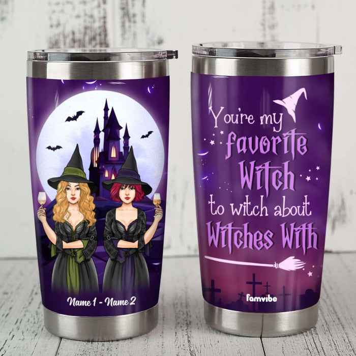Personalized Halloween Witch Sisters Steel Tumbler AG45 26O58 1