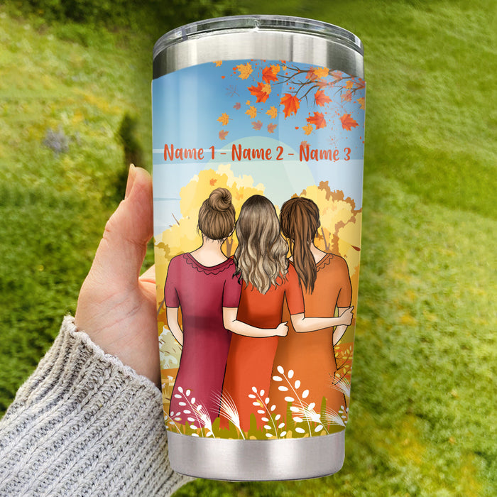 Personalized Fall Halloween Friends Sisters Steel Tumbler AG44 26O34 1