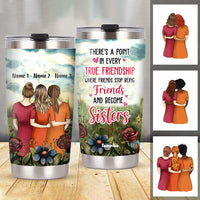 Personalized Friends Become Sisters Steel Tumbler AG43 95O34 thumb 1