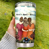 Personalized Friends Become Sisters Steel Tumbler AG43 95O34 thumb 1